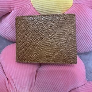 Hand Crafted Brown Key & Card Holder with Snake Print